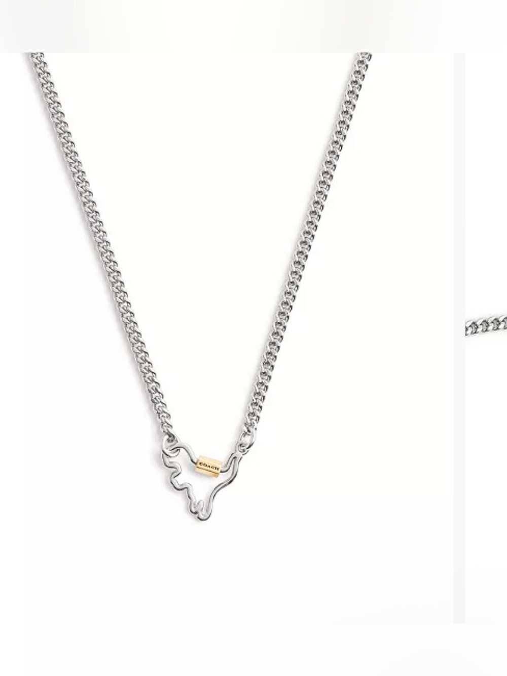 COACH
Two-Tone Signature Carabiner Rexy Pendant Necklace. New with tag . - Picture 3 of 8